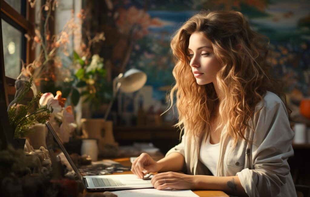 Blogcikket író nő